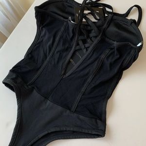 Babe Society Tops - NWT! Black mesh bodysuit Babe Society Tops - NWT! Black mesh bodysuit